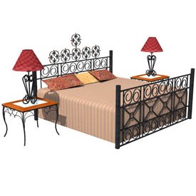 Iron Bed Set 3D Object | FREE Artlantis Objects Download